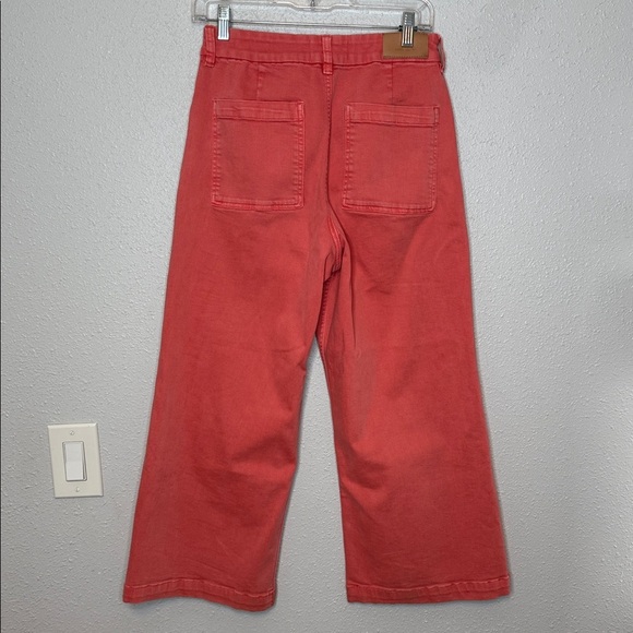 Dear John Women's Orange Cropped Audrey Wide Leg Jeans Size 28 - Picture 6 of 7